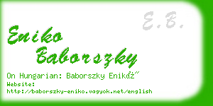 eniko baborszky business card